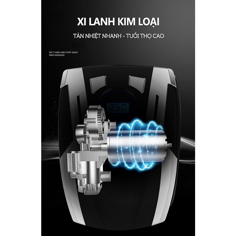 {HÓT HÒN HỌT} Máy bơm lốp điện tử tiện lợi nhỏ gọn Rundong AC-980 - Thiết kế mới cùng nhiều cải tiến - UniMart Store