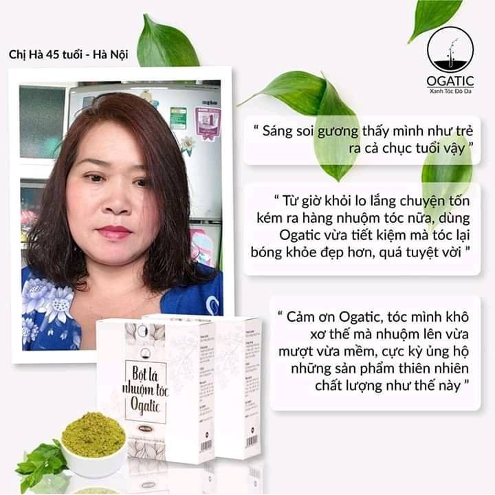 [FreeShip 50k] Bột Lá Nhuộm Tóc Ogatic Thảo Dược Phủ Bạc Tự Nhiên - 50g - 100%Henna Lá Móng, Lá Chàm, Thuốc Nhuộm Tóc | BigBuy360 - bigbuy360.vn