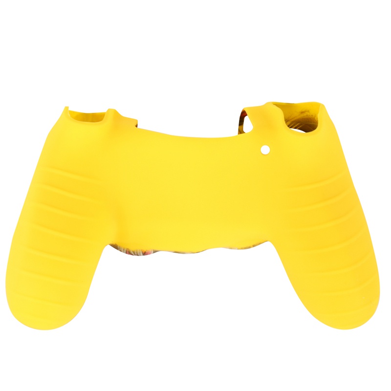 Water Transfer Printing  Silicone Cover Skin Case for Sony PS4/slim/Pro Dualshock 4 controller x 1(Loong+Yellow) With Pro thumb grips x 8