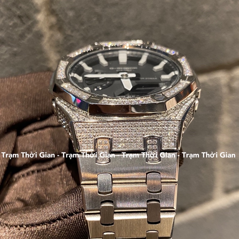 Đồng hồ nam casio G-Shock GA-2100-1A đính đá dây thép