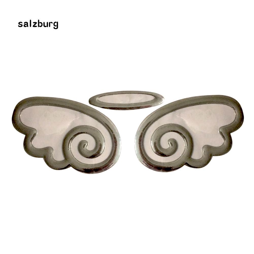 Hình logo 3D dán trang trí xe hơi họa tiết đôi cánh thiên thần bắt mắt