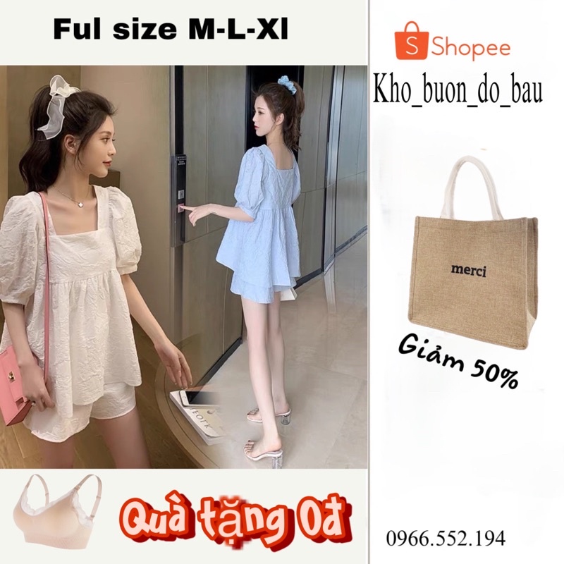SET BỘ Babydoll đũi nhăn (cả quần ) cho mẹ bầu☘️bộ bầu cao cấp siêu mát siêu mềm thiết kế sang chảnh☘️free size 43~70kg
