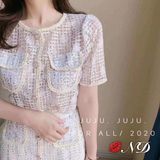 Sét áo lưới viền , gigi