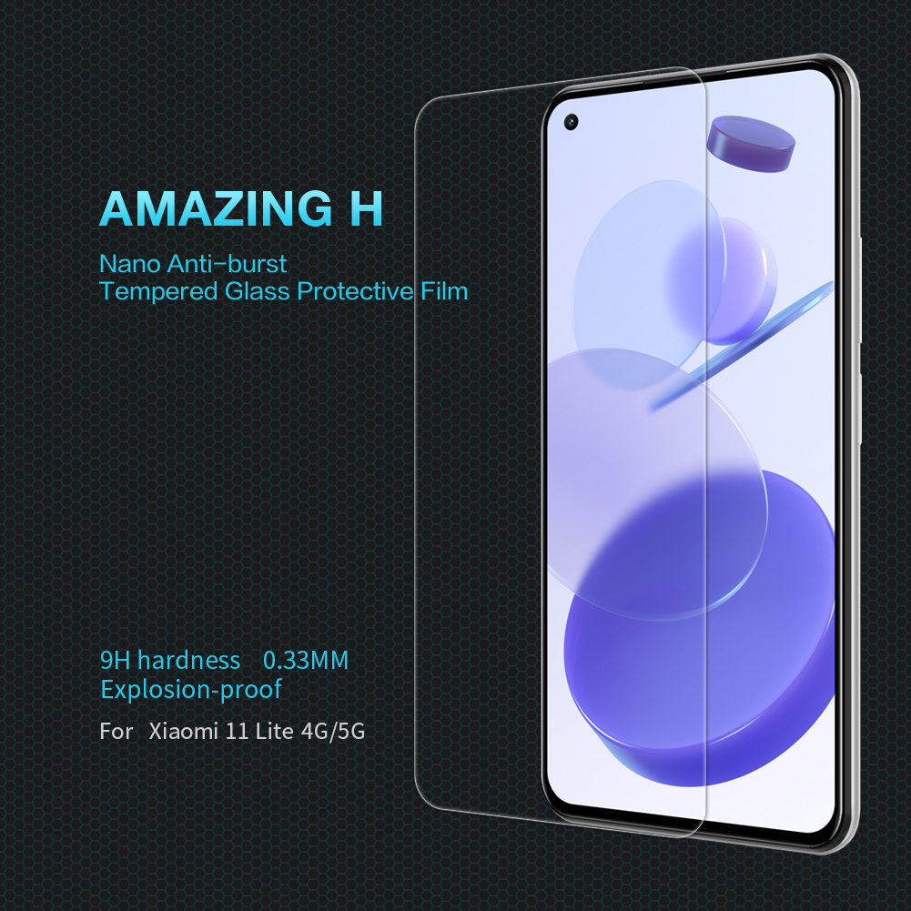 Kính Cường Lực Nillkin H 0.33mm 9H Trong Suốt Chống Lóa Chống Nổ Bảo Vệ Màn Hình Cho Xiaomi Mi 11 Lite 4G/Mi 11 Lite 5G / 5G NE