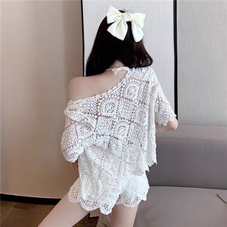 Áo Khoác Ren Lưới Đi Biển, Áo Khoác Ngoài Bikini dáng tay lỡ