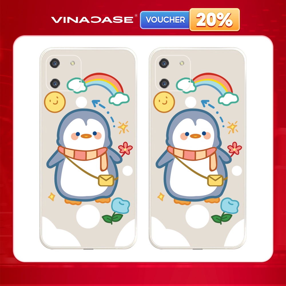 Ốp lưng Vina Case Realme C1/Realme C12/....Silicone TPU dẻo viền vuông bảo vệ camera hình Chim cánh cụt