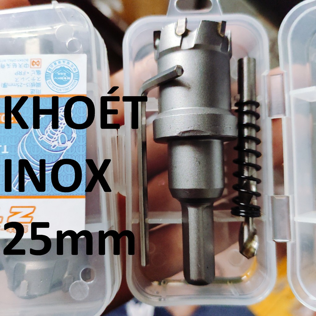 Mũi khoét inox 25 , sắt đầu hợp kim công nghệ Đức Loại 1, mũi khoét kim loại 25mm