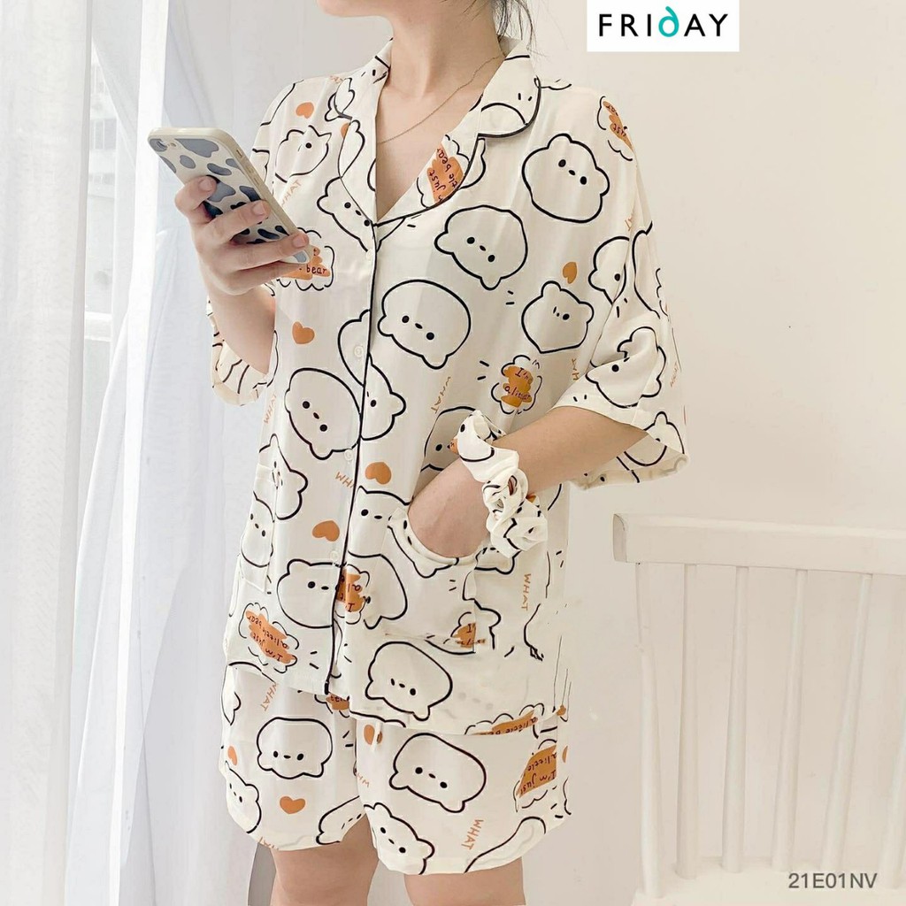 Bộ đồ ngủ pijama hình hoạ tiết đáng yêu Friday