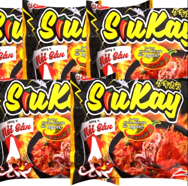 COMBO 5, COMBO 10 GÓI MÌ CAY SIUKAY ACECOOK - MÌ CAY 7 CẤP ĐỘ SIÊU HOT