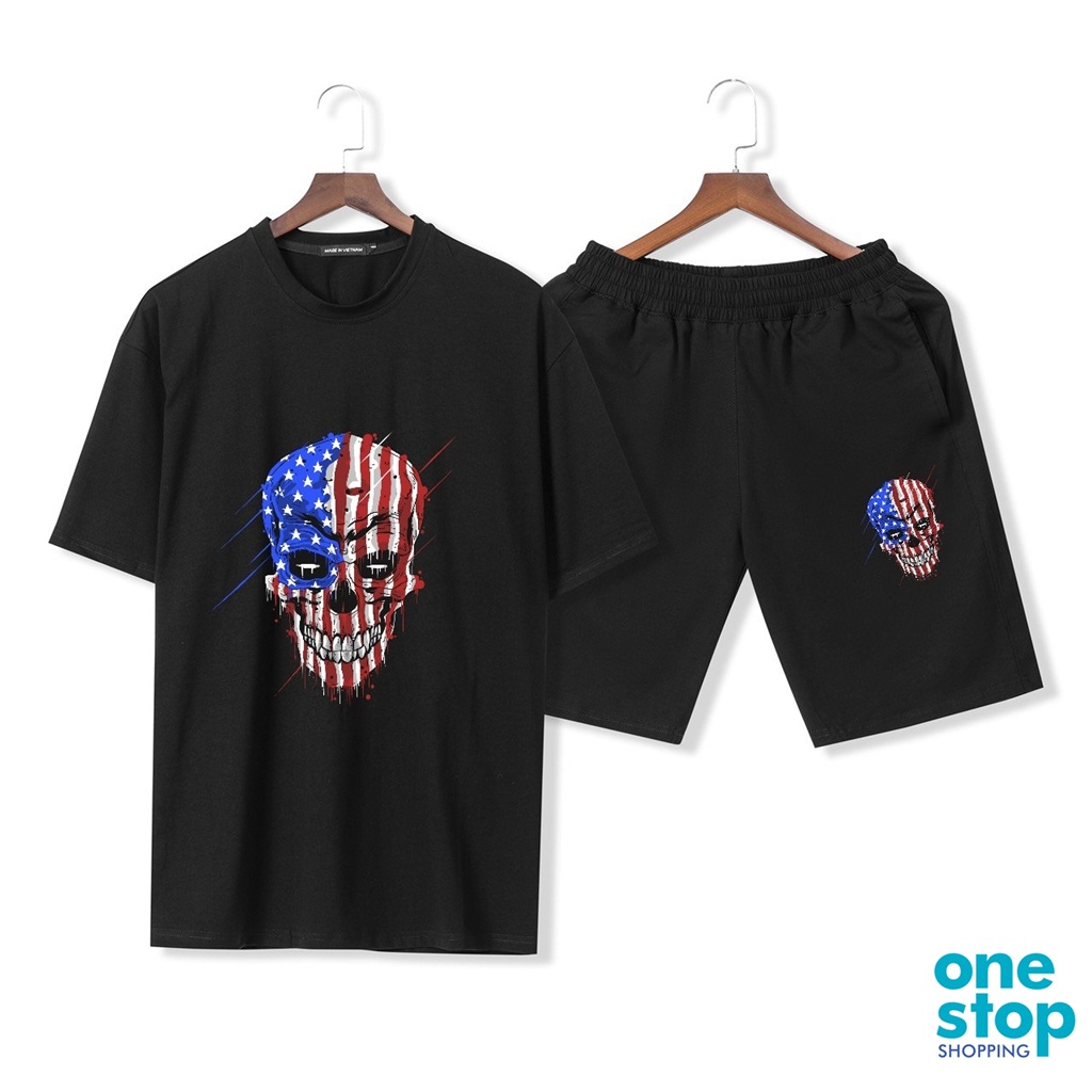 Sét đồ bộ unisex mặc nhà B02 nam nữ áo form rộng tay lỡ one shop
