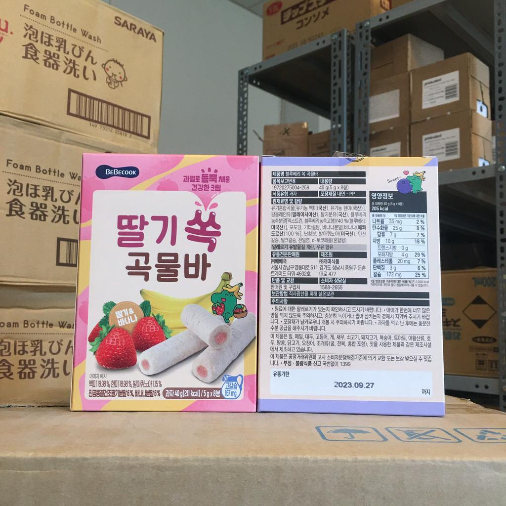 Bánh cuộn ngũ cốc nhân kem trái cây Bebecook Hàn Quốc cho bé ăn dặm