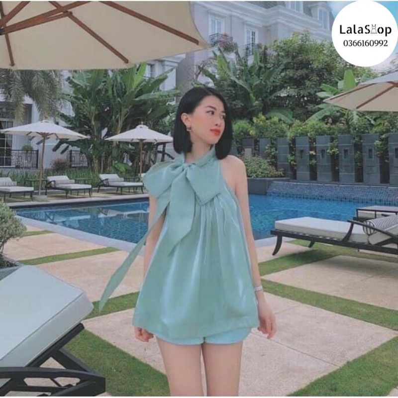 SET ÁO CỔ YẾM CỘT NƠ & QUẦN ĐÙI | BigBuy360 - bigbuy360.vn