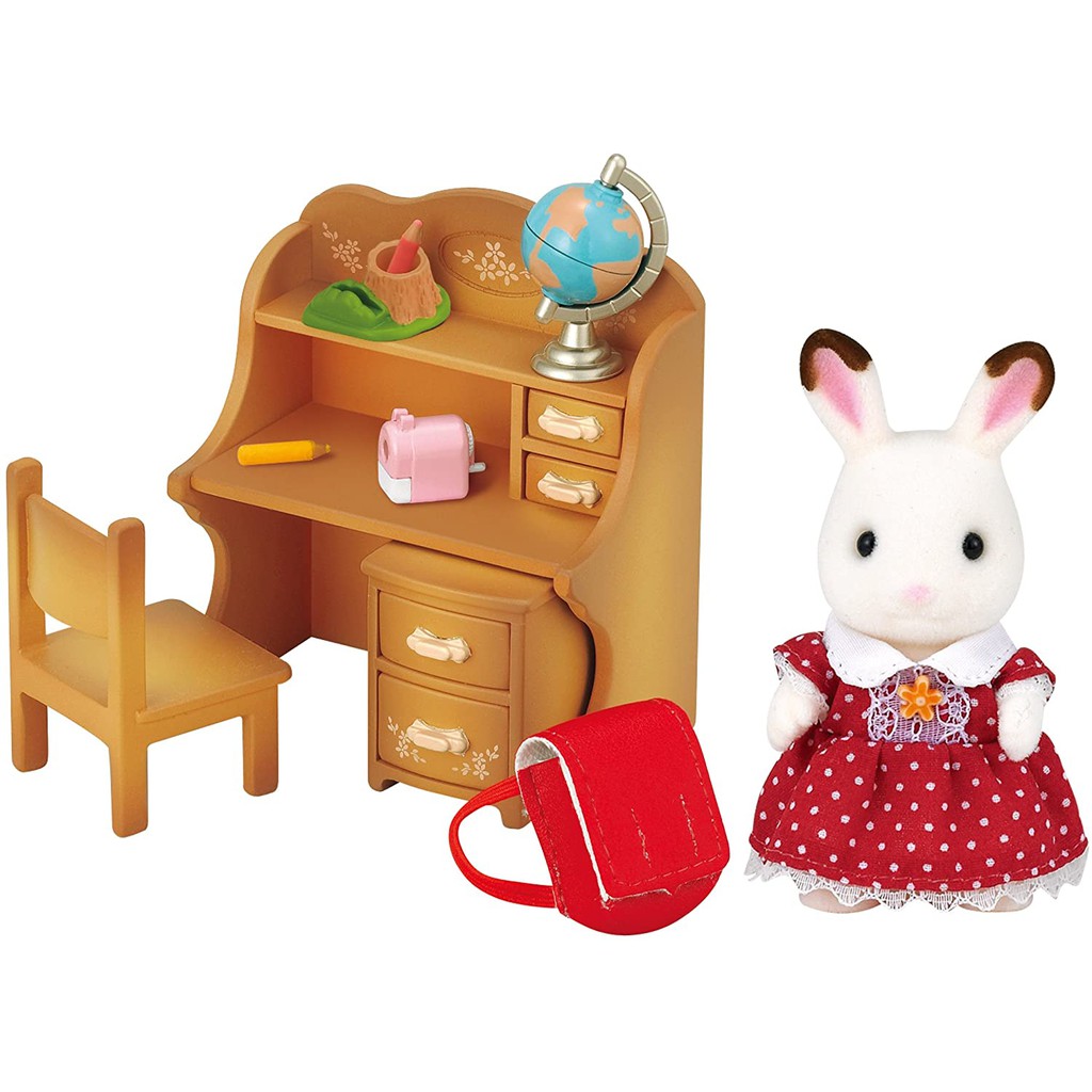 Sylvanian Families Cô Bạn Thỏ và Bộ Nội Thất Phòng Học Chocolate Rabbit Sister Set