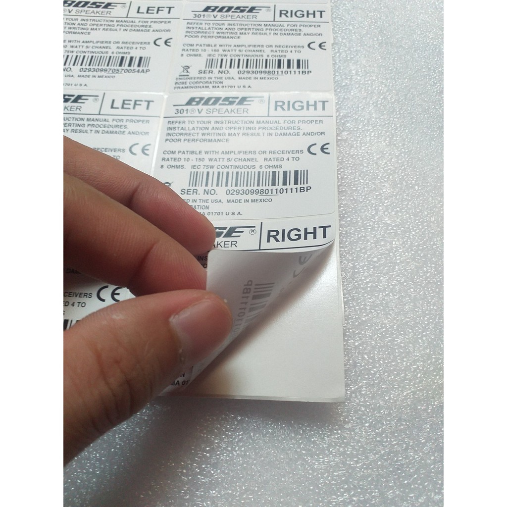 TEM DÁN THÙNG LOA BOSE 301 SERI V CÓ KEO DÍNH MẶT SAU, KÍCH THƯỚC 6cm x 6cm - GIÁ 1 CẶP