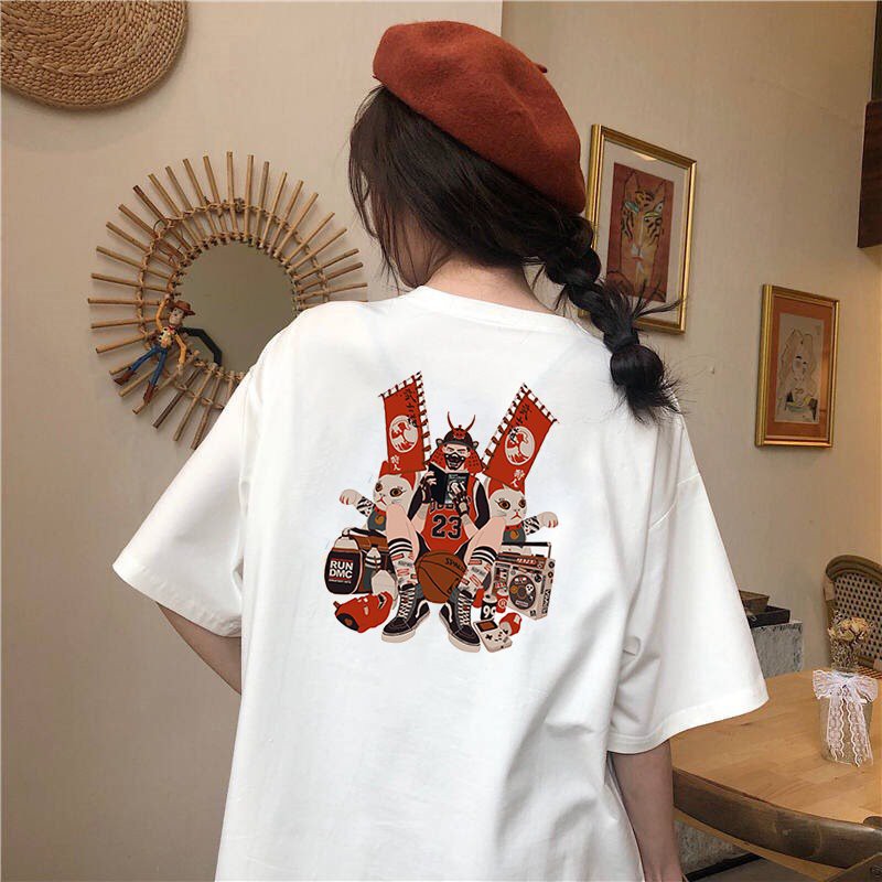 Áo thun tay lỡ nữ form rộng phong cách Nhật Bản form rộng vải dày mịn 2020T1880