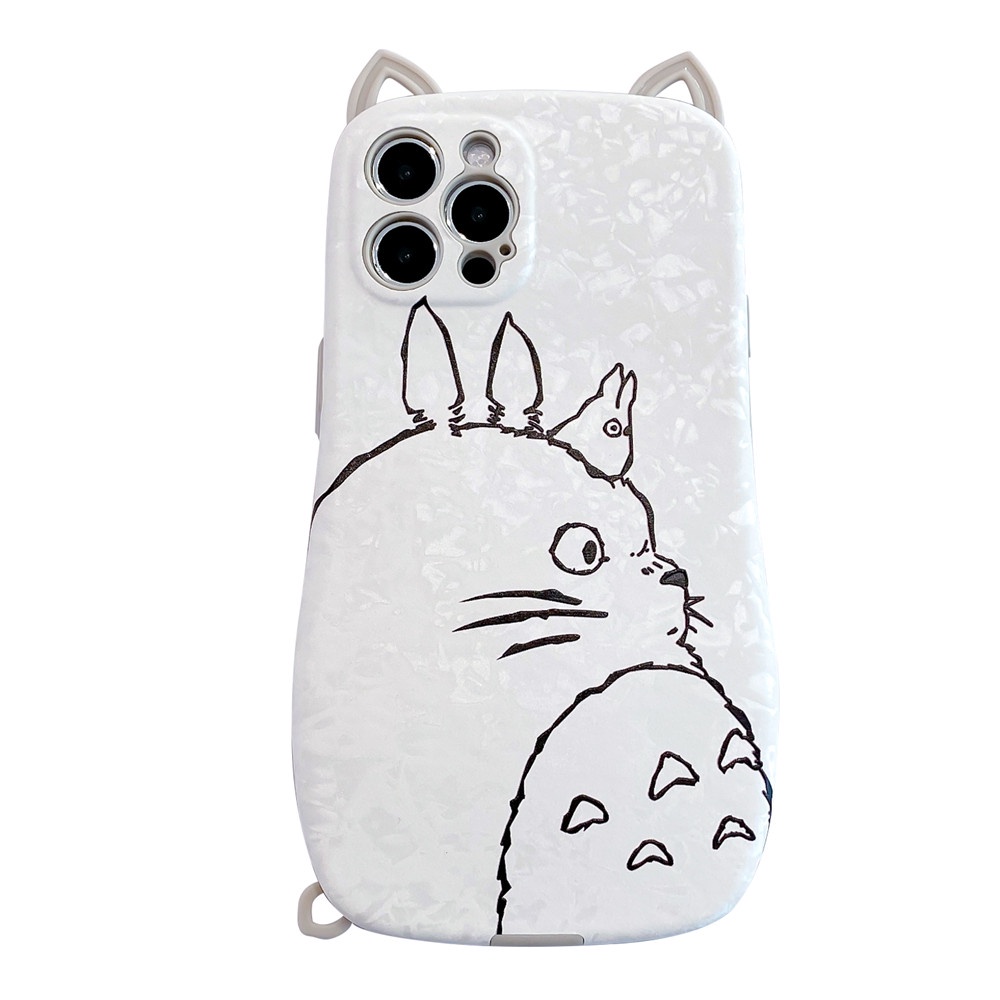 Ốp Điện Thoại TPU Mềm Hình Totoro Tai Mèo 3D Cho iPhone 14 13 11 12 Pro Max 12Pro 13Pro 14Pro 14Plus X XS Max XR 7 8 Plus