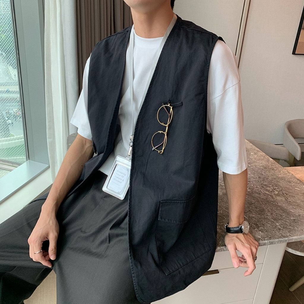 Áo khoác gile kaki nam nữ Mavota áo ghi lê unisex form rộng phong cách Hàn Quốc GILE02