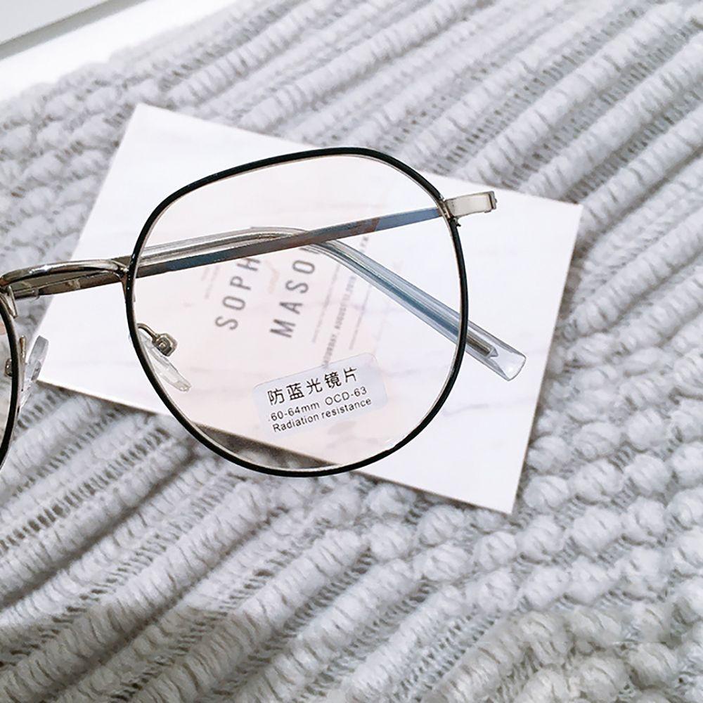 Mắt Kính Gọng Tròn Kim Loại Chống Ánh Sáng Xanh Phong Cách Retro Thời Trang Cho Nữ