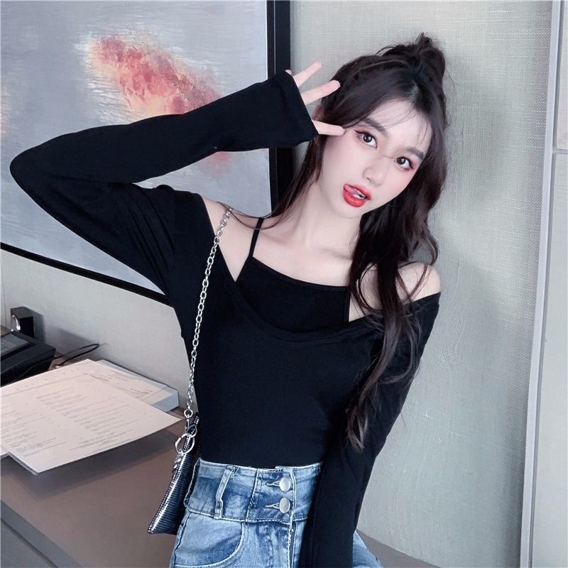 Áo Thun Nữ Dài Tay Cổ Tròn Thời Trang Hàn Mới