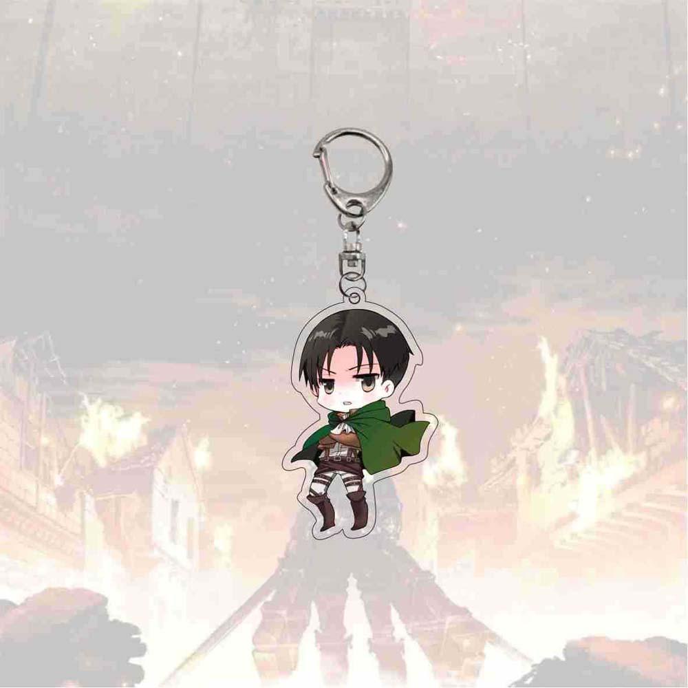 Móc Khóa Hai Mặt Họa Tiết Hoạt Hình Attack on Titan Trang Trí Nội Thất Xe Hơi