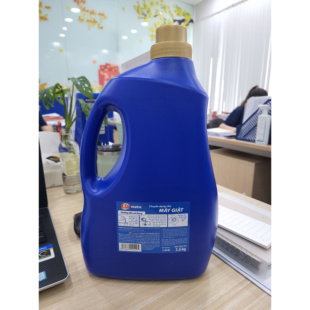 Nước giặt Lix Matic hương nước hoa chai 3.6kg NGM40 giặt tẩy đánh bay vết bẩn cứng đầu, giặt cửa trước - Lixco Việt Nam
