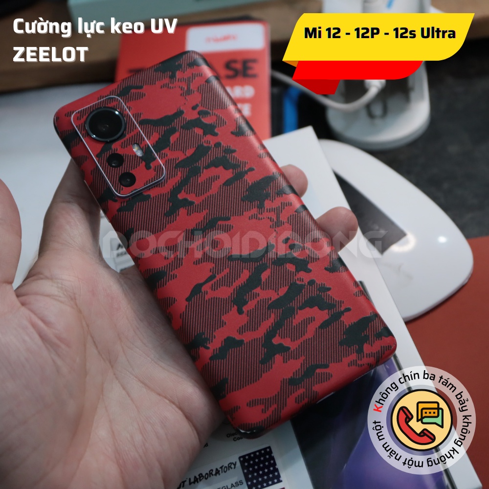 Miếng dán cường lực Xiaomi 12 - 12X - 12 Pro - 12S Ultra - 13 Pro - 13 Ultra Zeelot sử dụng keo UV