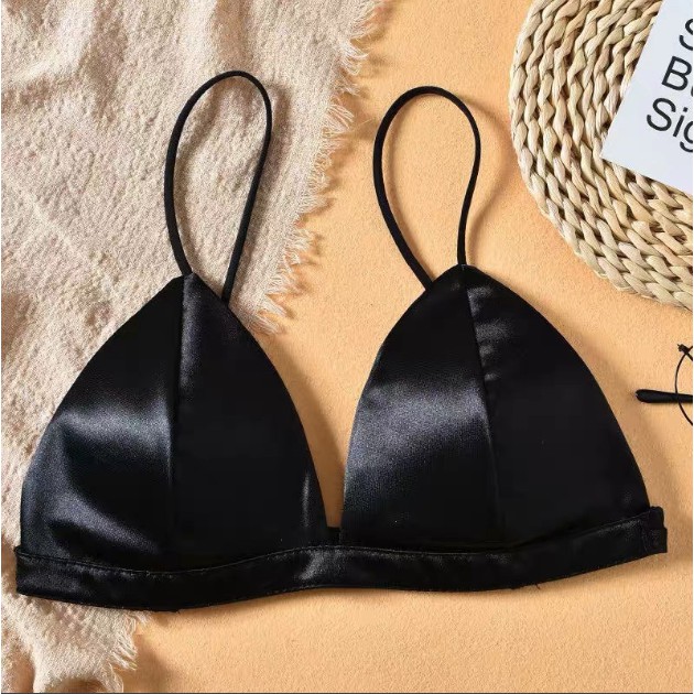 ÁO BRA satin bóng trơn lưng chun cực mát