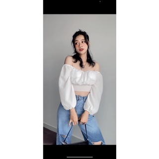 Áo kiểu croptop tay phồng