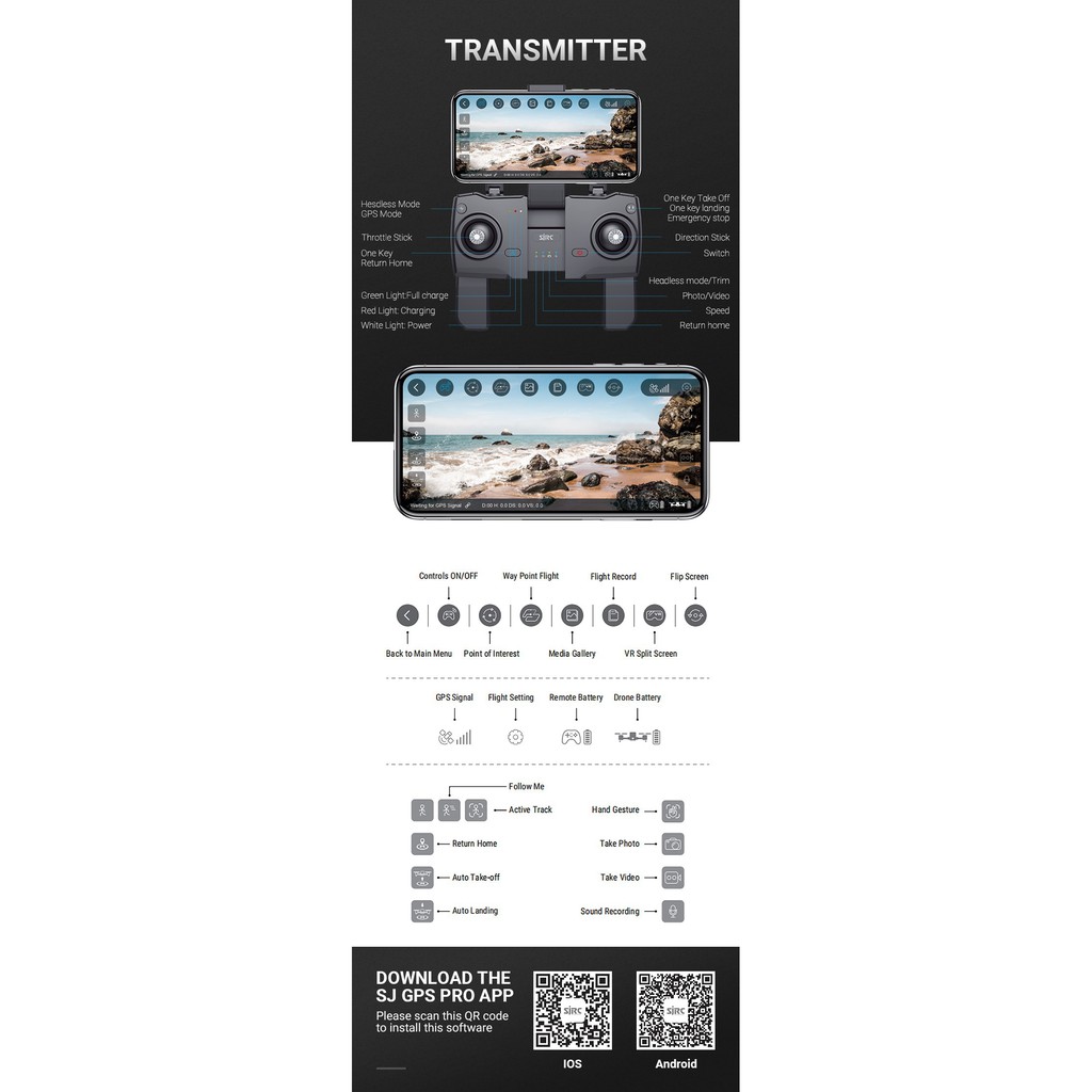 Máy Bay Flycam SJRC F11 Động Cơ Không Chổi Than Camera 5G 1080P- Bay 25 Phút xa 1200m shoptoy