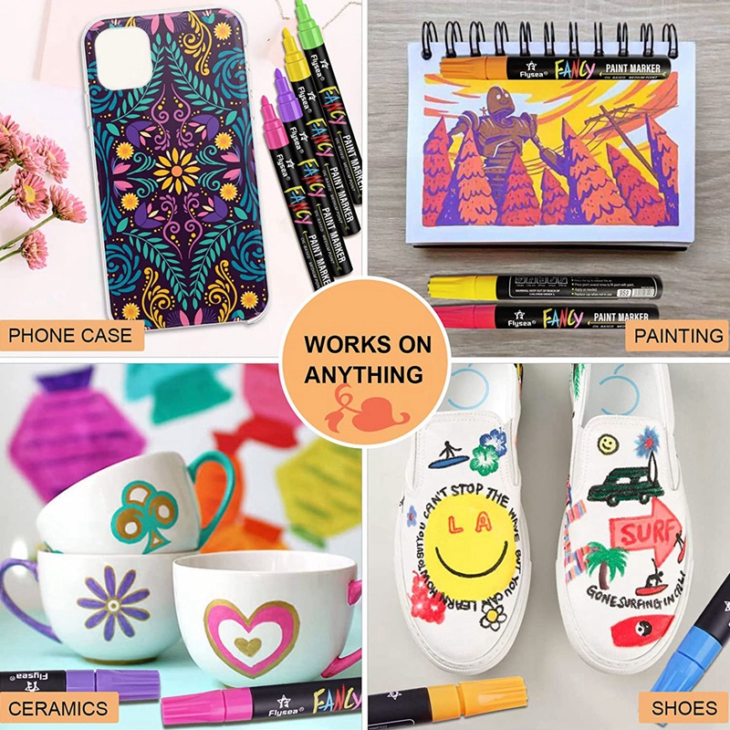 Set 20 Bút Lông Đánh Dấu Chống Nước Mau Khô Không Phai Màu Lâu Trôi