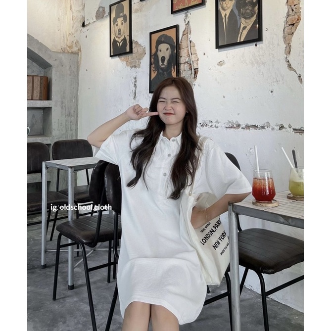 VÁY POLO NỈ TỔ ONG FORM SUÔNG STYLE ulzzang