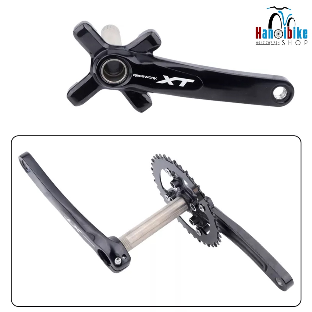 Đùi đĩa xe đạp Racework XT cho MTB 1 tầng 38T kèm BB ép