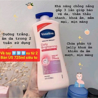 Sữa dưỡng thể trắng da Vaseline Daily Brightening 725ml