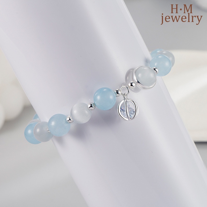 Vòng Tay Đá Mắt Mèo Aquamarine
