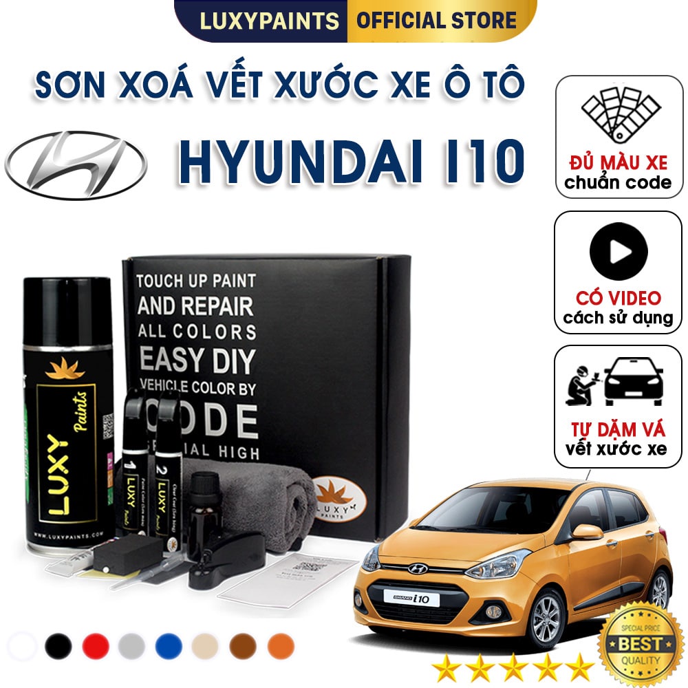 Sơn xóa vết xước xe ô tô Hyundai i10 LUXYPAINTS, màu chuẩn theo Code dễ sử dụng độ bền cao - LP01HY10