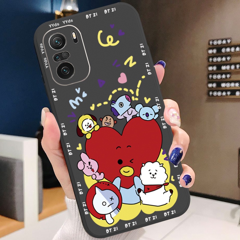 Ốp Điện Thoại Viền Vuông In Hình BTS Hoạt Hình Thời Trang Cho Xiaomi Redmi Note 10 Pro 9S 9A POCO X3 NFC M3 Pro 5G
