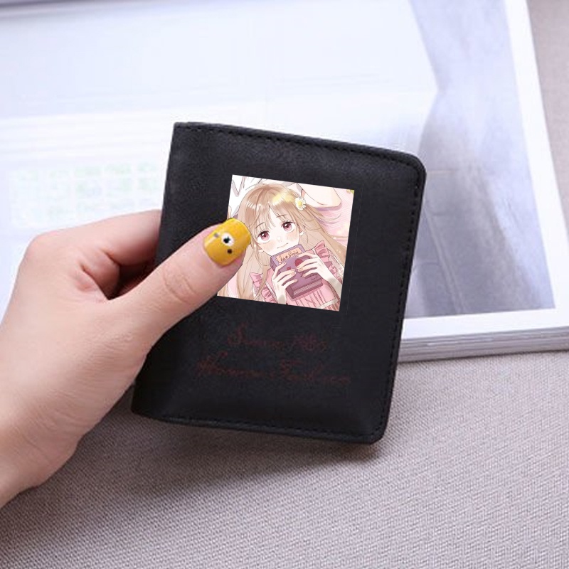 Ví ngắn đen cầm tay in hình VỤNG TRỘM KHÔNG THỂ GIẤU - Tình Yêu Thầm Kín manhua thời trang tiện lợi nam nữ