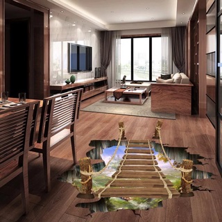 Tranh 3D Cầu gỗ vực thẳm
