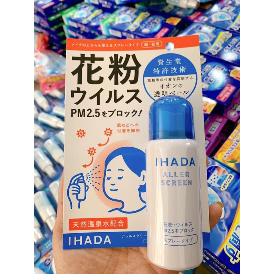 Xịt kháng khuẩn, bụi mịn PM 2.5 Ihada của hãng Shiseido