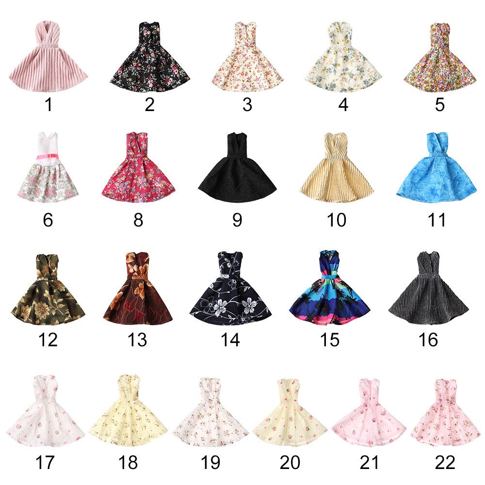 Đầm họa tiết hoa thời trang dành cho búp bê 30cm