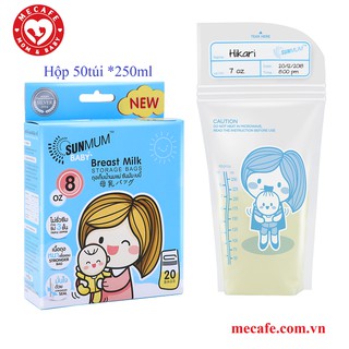 {Tem Niêm Phong} Hộp 50 túi trữ sữa Sunmum Thái Lan (50 túi * 250ml)
