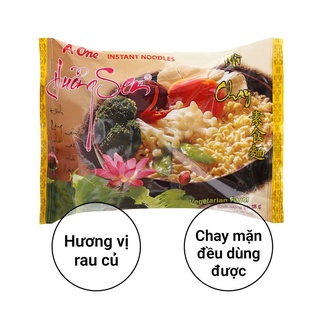 Thùng 30 gói mì chay hương sen vegetarian flavor instant noodles a-one - ảnh sản phẩm 2