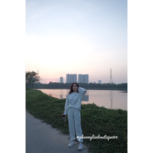 Set bộ  Set quần áo dài tay loang màu dành cho nữ PHULA thu đông oversize form unisex Ulzzang