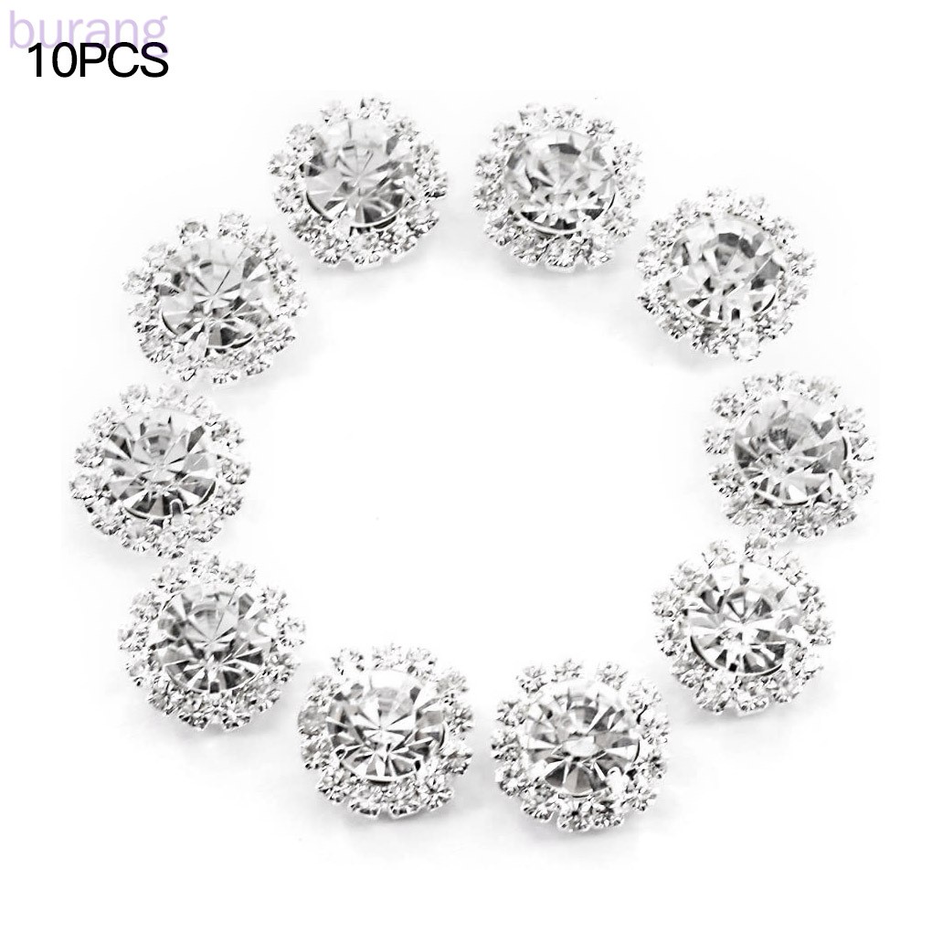 Set 10 cúc áo đính đá giả lấp lánh thời trang sang trọng