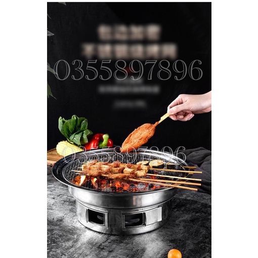 Bếp Nướng Than Hoa  BBQ Than Hoa Không Khói Cao Cấp Sét bếp 5 món