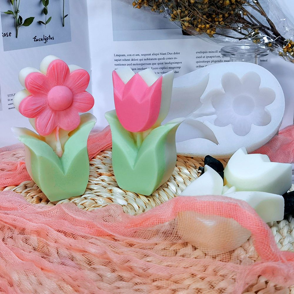 Khuôn Silicone Tạo Hình Làm Nến Hình Hoa Tulip 3D DIY