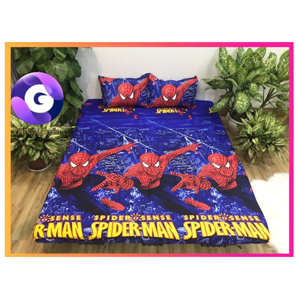 Combo 3 Món Siêu Nhân Nhện Ga Vỏ Gối Cotton Poly - Tặng 1 Bàn Chải Bosi