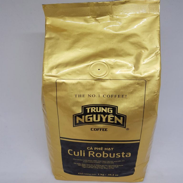 Cà phê trung nguyên hạt rang bơ culi robusta (hạt số 1) _ bịch 1kg