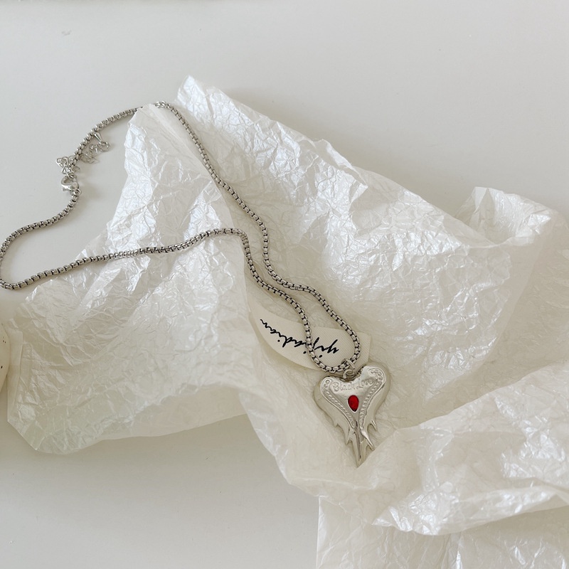 Dây Chuyền Mặt Trái Tim Đính Đá 19A1241 Phong Cách Hàn Quốc Thời Trang Sang Trọng Cho Nữ