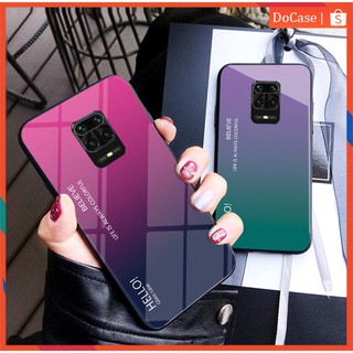 Ốp điện thoại kính cường lực cứng chống trầy màu sắc gradient dành cho Xiaomi Redmi Note 9s / Note 9 Pro